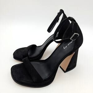 Circus NY Holmes Ankle Strap Block Heeled Sandal Women's Black Size US6 EU37